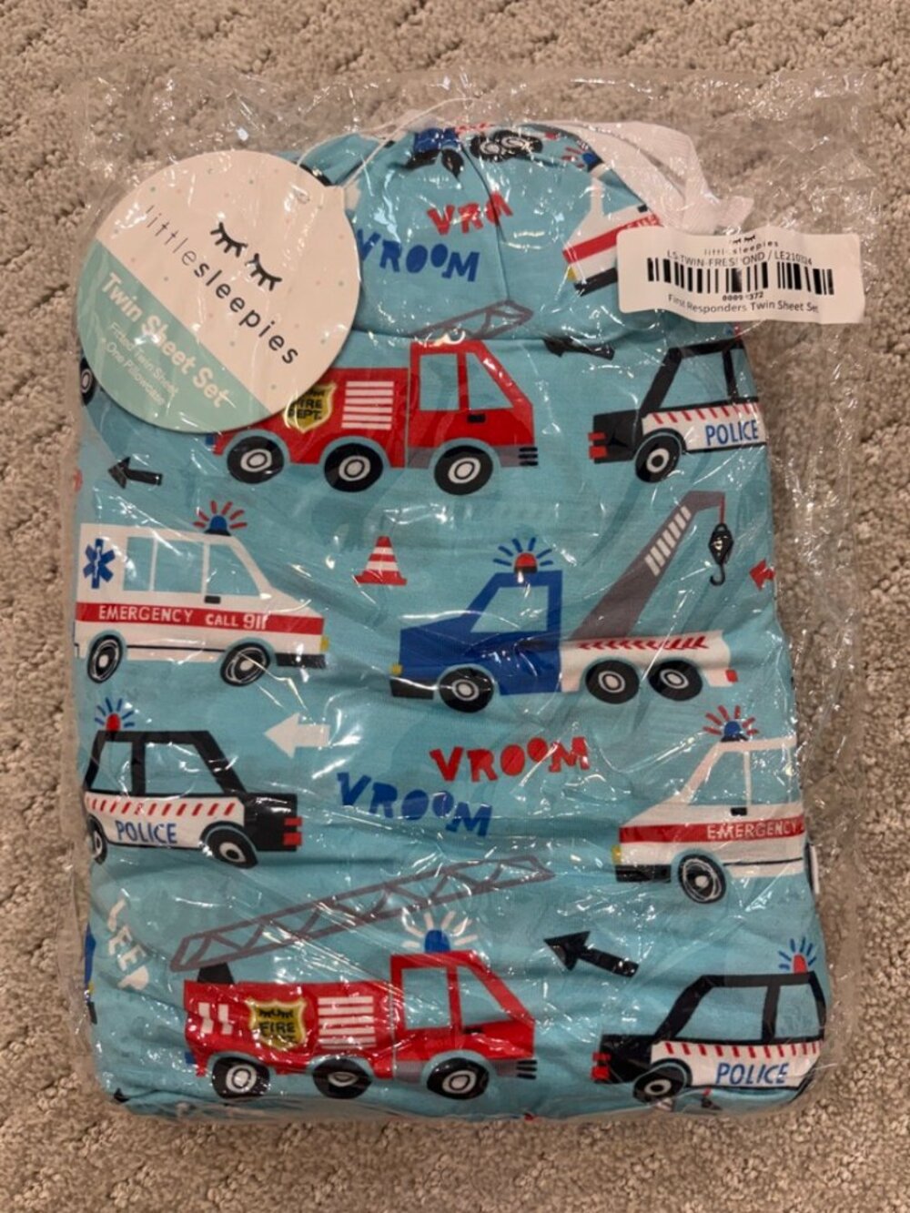 Little Sleepies First Responders Twin Sheet Set NWT